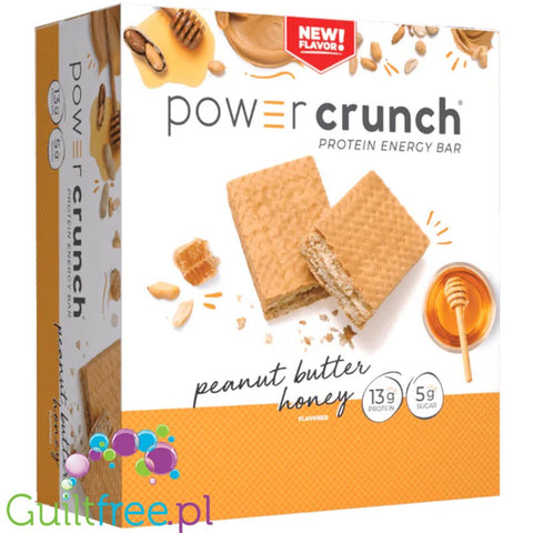 Power Crunch Peanut Butter Honey - proteinowy wafelek ze stewią 13g białka, Masło Orzechowe & Miód