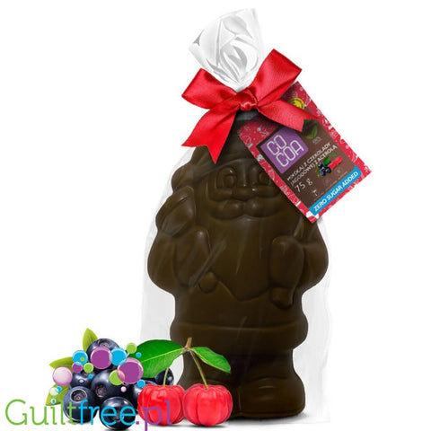 RAW COCOA Mikołaj z czekolady jagodowej vegemylk z acerolą słodzony tylko erytrolem