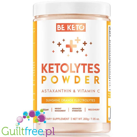 Be Keto Ketolytes Powder, Astaxanthin & Vitamin C, Sunshine Orange - elektrolity w proszku dla diety ketogenicznej