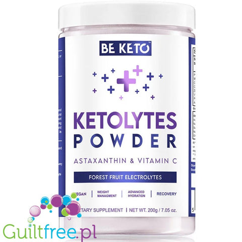 Be Keto Ketolytes Powder, Astaxanthin & Vitamin C, Forest Fruit - elektrolity w proszku dla diety ketogenicznej