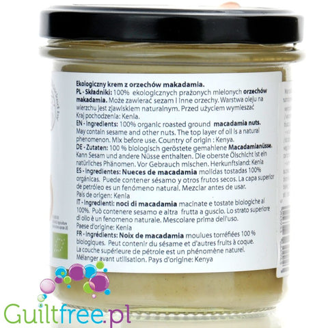 Diet Food Macadamia 350g - organic roasted macadamia nut cream 100% salt and sugar free