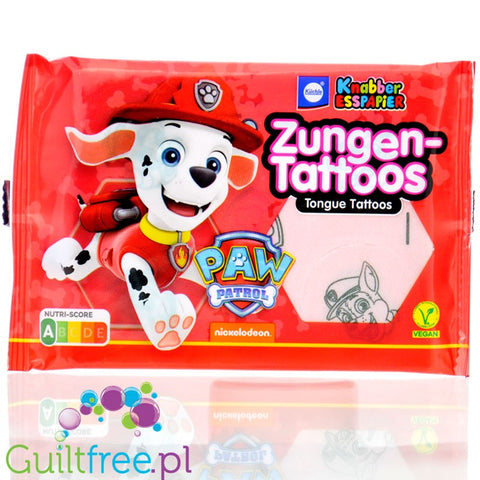 Küchle Knabber Esspapier Paw Patrol - kolorowy papier jadalny bez cukru, Psi Patrol, zz tatuażem na język