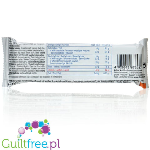 Dymatize Elite Layer Bar White Chocolate Vanilla & Caramel - baton białkowy o smaku waniliowym z karmelem w białej czekoladzie