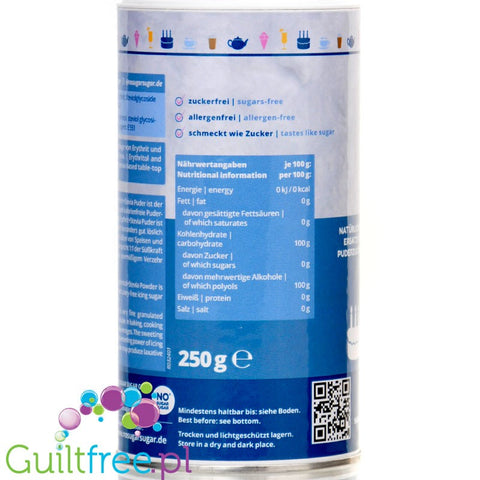 No SUGAR SUGAR Erythritol & Stevia Powder - loose sweetener with no calories a la powdered sugar, strainer packet