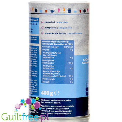 No SUGAR SUGAR Erythritol & Stevia loose sweetener with no calories, strainer packet