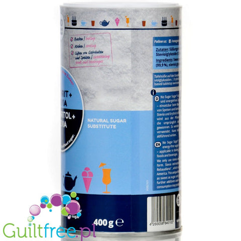 No SUGAR SUGAR Erythritol & Stevia loose sweetener with no calories, strainer packet