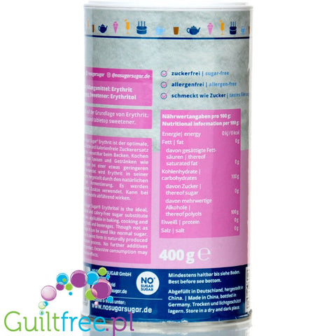 No SUGAR SUGAR Erythrit - 100% erythrol in a dispenser zero calorie sweetener for baking