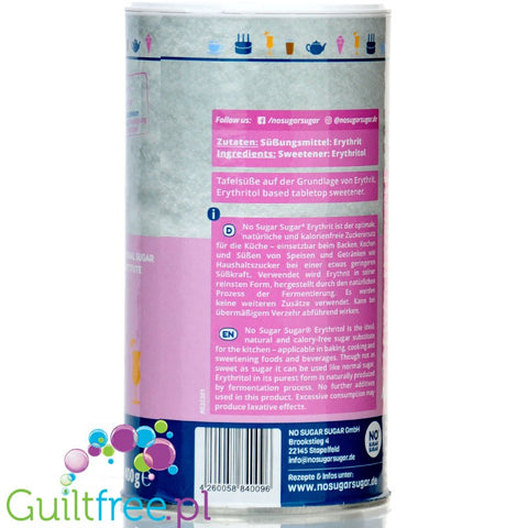 No SUGAR SUGAR Erythrit - 100% erythrol in a dispenser zero calorie sweetener for baking