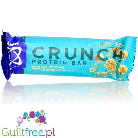 USN Trust Crunch White Chocolate Cookie Dough  - chrupiący baton białkowy z masą karmelową (Biała Czekolada & Masa Ciasteczkowa)