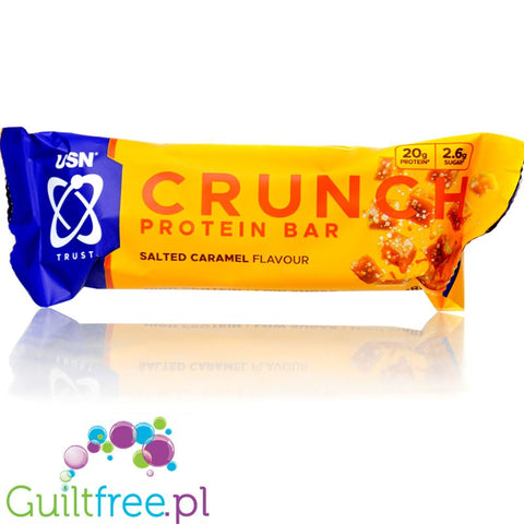 USN Trust Crunch Salted Caramel - chrupiący baton białkowy z masą karmelową (Solony Karmel & Orzechy Ziemne)