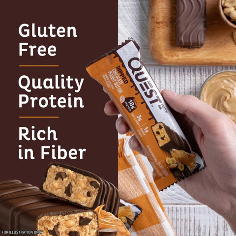 Quest Bar Dipped Chocolate Peanut Butter - baton orzechowy w polewie, 17g białka & 170kcal