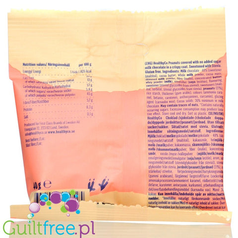 HealthyCo Chocolate Peanuts - lukrowane orzechy w czekoladzie bez dodatku cukru