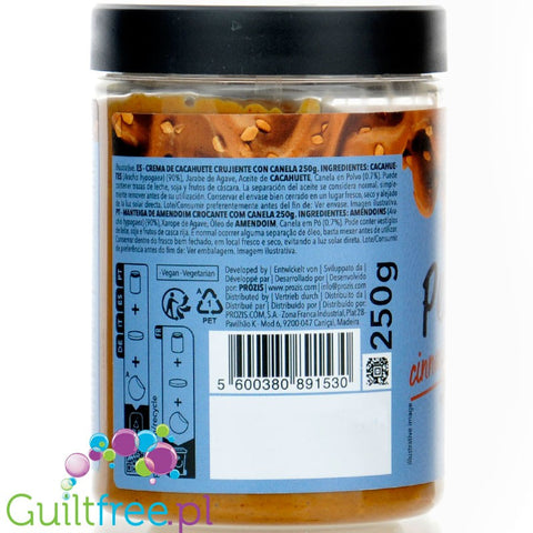 Prozis Peanut Butter Crunchy Cinnamon - crunchy peanut butter with cinnamon and agave syrup