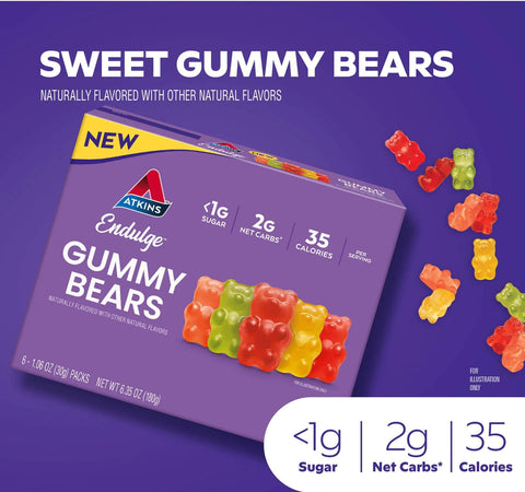 Atkins Endulge Gummy Bears - fruit keto jelly bears without sugar
