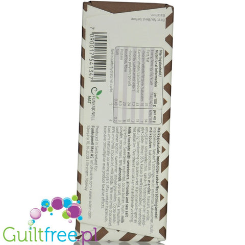 Sukrin Milk Chocolate Almonds & Sea Salt - milk chocolate with almonds and sea salt without added sugar with stevia and erythrol
