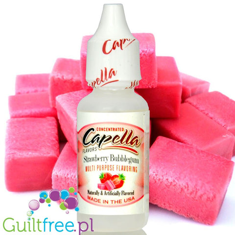 Capella Strawberry Bubblegum - skoncentrowany aromat truskawkowej gumy balonowej bez cukru i bez tłuszczu