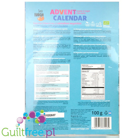 Super Fudgio Winter Wonderland Advent Calendar - a vegan calendar with chocolates without milk, gluten and palm oil