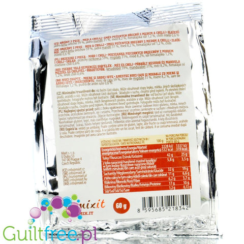 Mixit Honey & Chilli Nuts 60g - pieczone nerkowce i migdały z miodem i chili