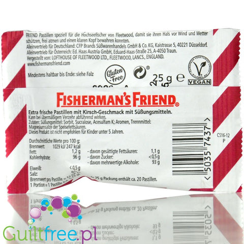 Fisherman's Friends Cherry - wiśniowo-mentolowe pastylki bez cukru