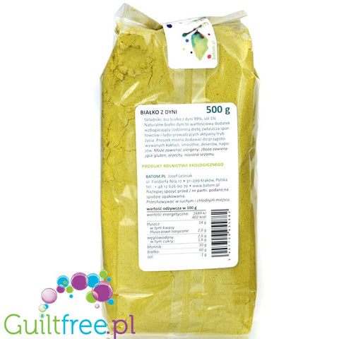 Batom Organic Pumpkin Protein 0.5KG - pure organic pumpkin protein without sweeteners and flavors, 60% protein