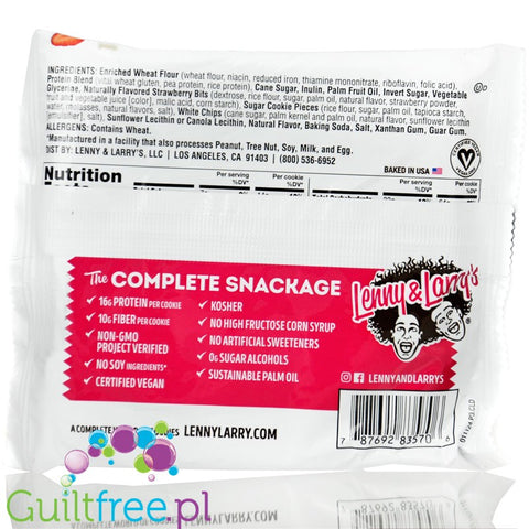 Lenny & Larry Complete Cookie Strawberry Shortcake - wegańskie GIGA ciacho proteinowe 16g białka