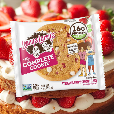 Lenny & Larry Complete Cookie Strawberry Shortcake - wegańskie GIGA ciacho proteinowe 16g białka
