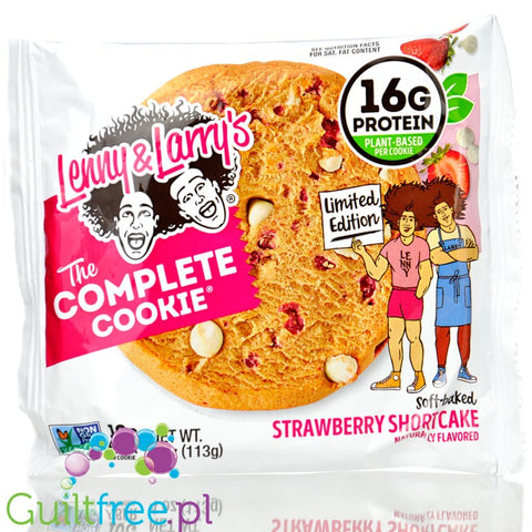 Lenny & Larry Complete Cookie Strawberry Shortcake - wegańskie GIGA ciacho proteinowe 16g białka