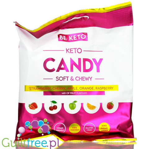 BeKeto Soft & Chewy Keto Fruit Candy - miękkie owocowe keto cukierki do żucia bez cukru