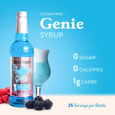 Jordan's Skinny Syrups Genie - syrop zero kalorii bez cukru, smak Błękitna Malina