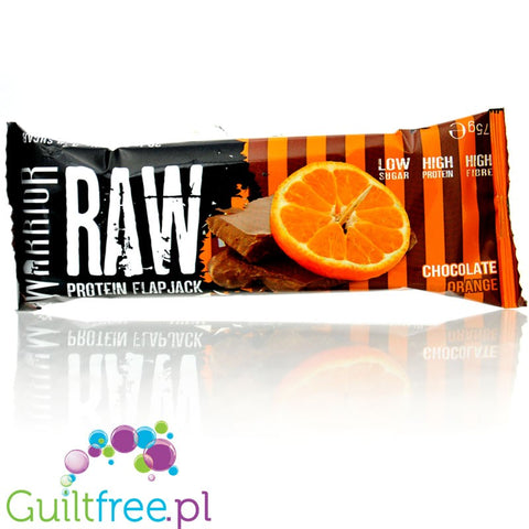 Warrior Raw Protein Flapjack Chocolate Orange - owsiany baton białkowy ultra mało cukru