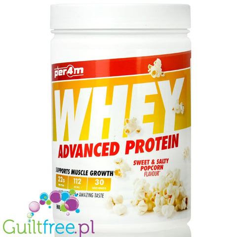 Per4m Whey Advanced Protein Sweet & Salty Popcorn 900g - gęsta odżywka białkowa WPC, WPI & MPC