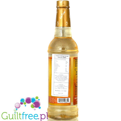 Jordan's Skinny Syrups Hazelnut Noisettes - syrop 0kcal bez cukru, smak Orzechy Laskowe