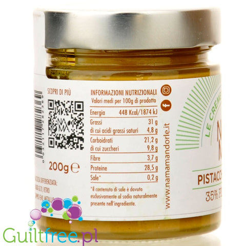 NaMa Le Creme Proteiche Pistacchio White 35% pistachio - sugar free pistachio protein cream with erythrol