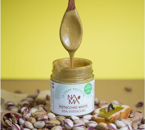 NaMa Le Creme Proteiche Pistacchio White 35% pistachio - sugar free pistachio protein cream with erythrol