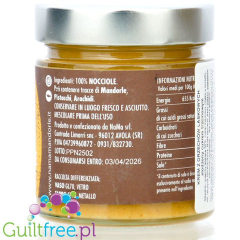 NaMa Crema Integrale di Nocciole - krem z sycylijskich orzechów laskowych 100% bez cukru