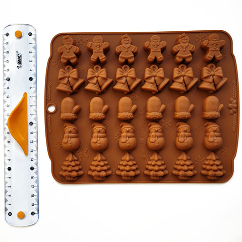 Silicone mold for marshmallows, jelly beans and chocolates, Christmas, Chocolate Brown matte
