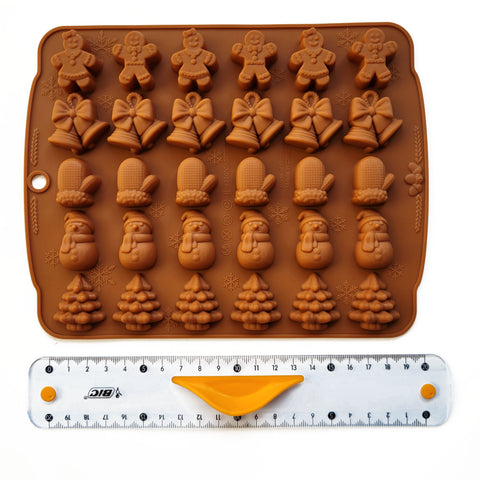 Silicone mold for marshmallows, jelly beans and chocolates, Christmas, Chocolate Brown matte