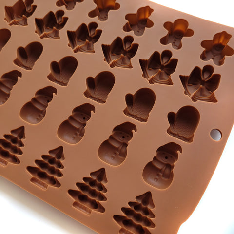 Silicone mold for marshmallows, jelly beans and chocolates, Christmas, Chocolate Brown matte
