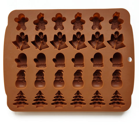 Silicone mold for marshmallows, jelly beans and chocolates, Christmas, Chocolate Brown matte