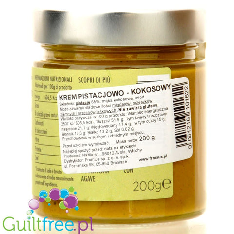 NaMa Crema di Cocco & Pistacchi - krem pistacjowo-kokosowy bez cukru i słodzików, z miodem