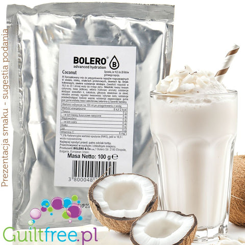 Bolero Drink XXL Coconut 100g - powder for drinks and desserts with stevia without sugar, mix for 20 liters