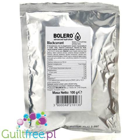 Bolero Drink XXL Blackcurrant 100g - powder for drinks and desserts with stevia without sugar, mix for 20 liters