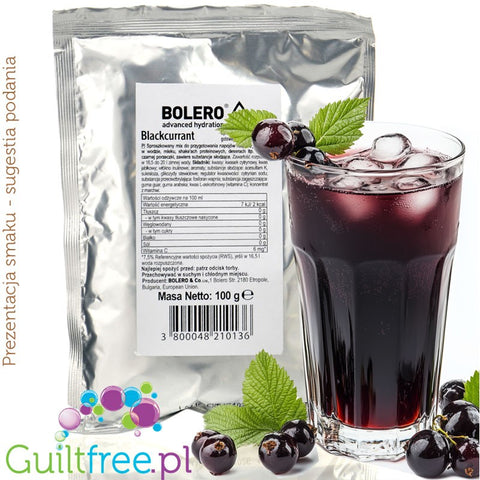 Bolero Drink XXL Blackcurrant 100g - powder for drinks and desserts with stevia without sugar, mix for 20 liters