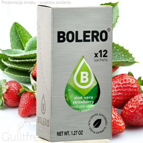 Bolero Sticks Aloe Vera Strawberry 12 x 3g - saszetki instant do napojów bez cukru z aloesem