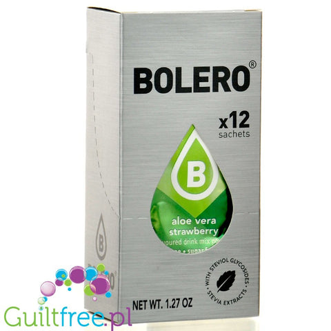 Bolero Sticks Aloe Vera Strawberry 12 x 3g - saszetki instant do napojów bez cukru z aloesem