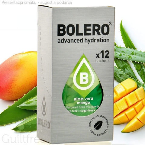 Bolero Sticks Aloe Vera Mango 12 x 3g - saszetki instant do napojów bez cukru z aloesem