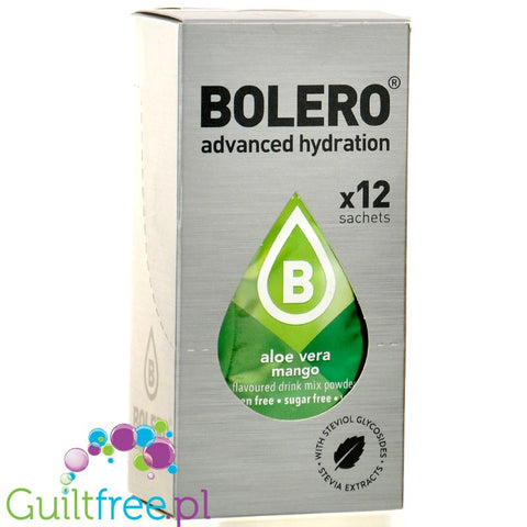 Bolero Sticks Aloe Vera Mango 12 x 3g - saszetki instant do napojów bez cukru z aloesem