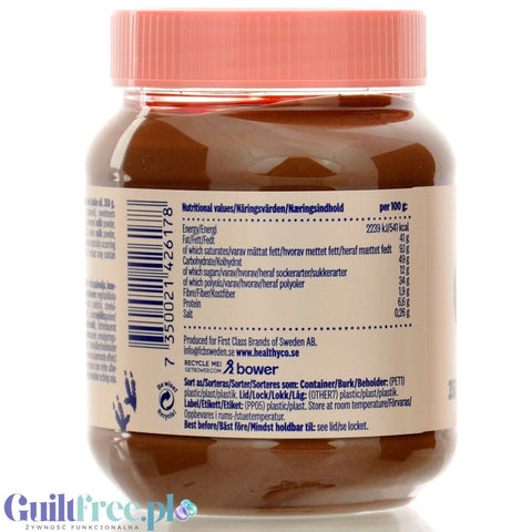 HealthyCo Nella Hazelnut & Cocoa - krem czekoladowy z orzechami laskowymi, bez cukru i oleju palmowego
