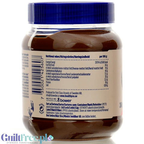 HealthyCo Proteinella Hazelnut & Cocoa - chocolate protein cream with nuts, without sugar and palm oil 360g