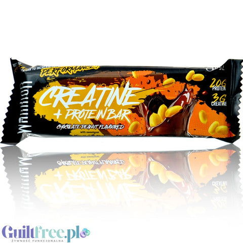 Warrior Creatine Bar Chocolate Peanut - baton proteinowy z kreatyną, 20g białka, 248 kcal, Czekolada & Orzeszki Ziemne